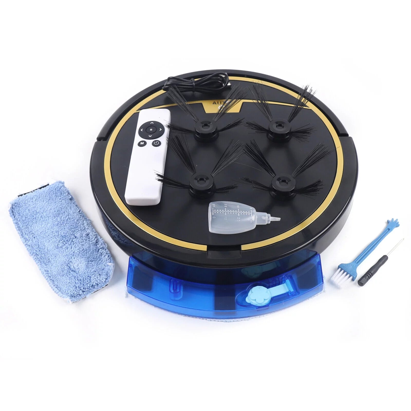 15W Rechargeable Black Robot Vacuum Cleaner 3in1 A141939