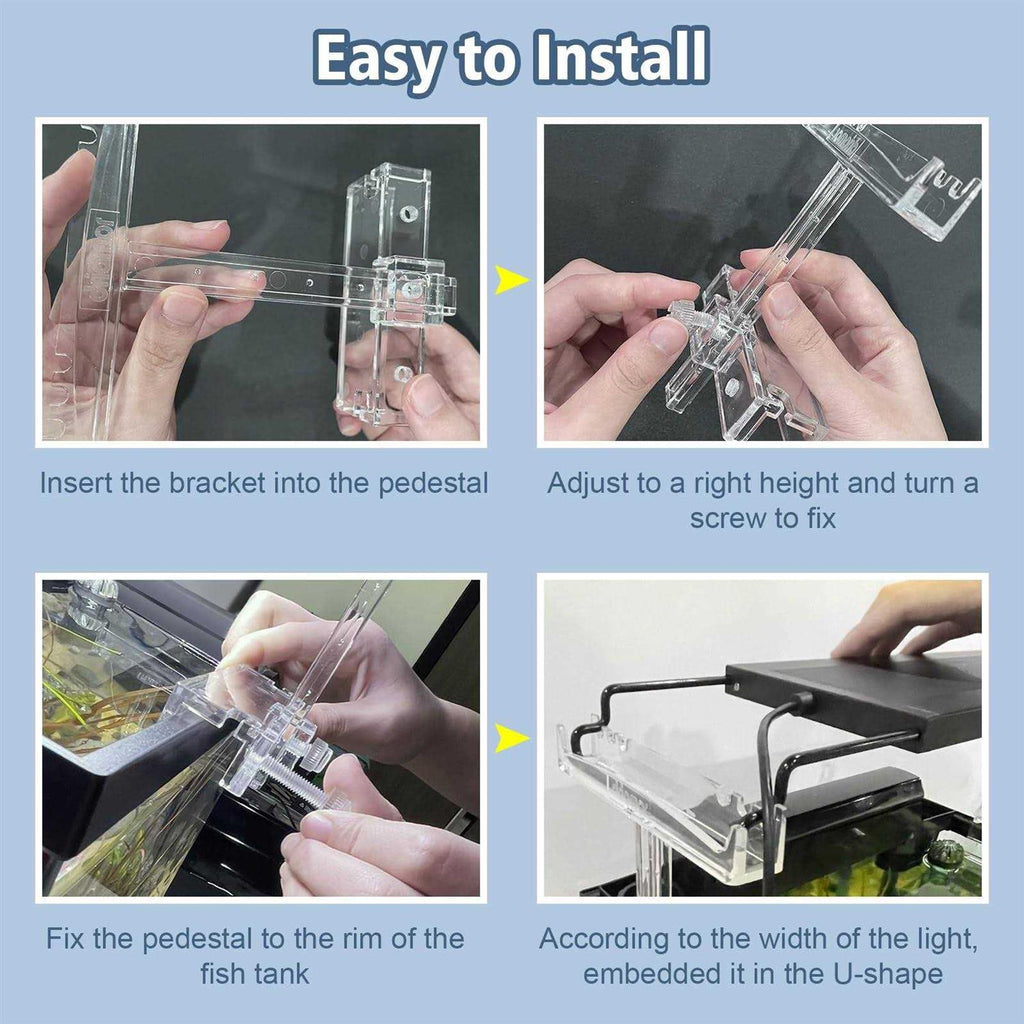 2pcs Clear Acrylic Aquarium Light Stand K128473