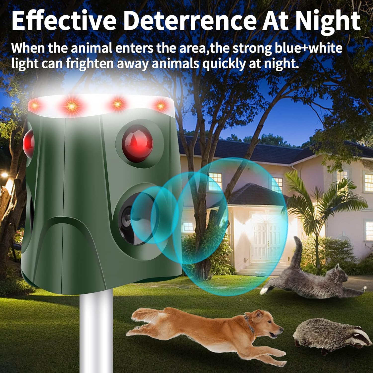 Solar Ultrasonic Animal Repellent with Motion Sensor F61244