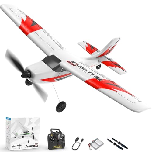 RC Plane Trainer 3CH Remote Control Airplane with Prop Saver, 6-Axis Gyro Stabilizer, 400mm Green B8749