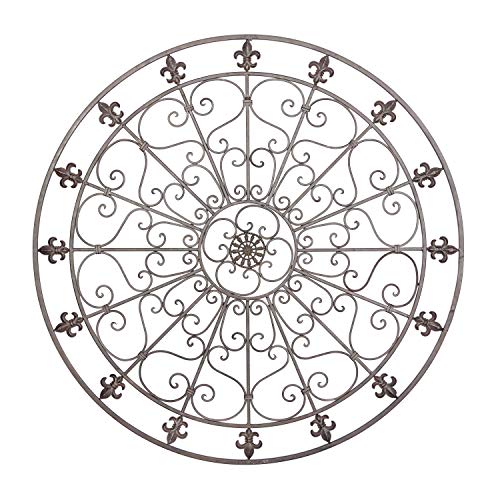 Metal Wall Sculpture Circle Wall Art 42" x 1" x 42" Black Z59247