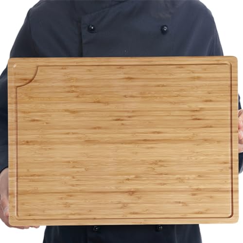 Extra Large Bamboo Wood Cutting Board, 30 x 20 Inch with Juice Groove O83489