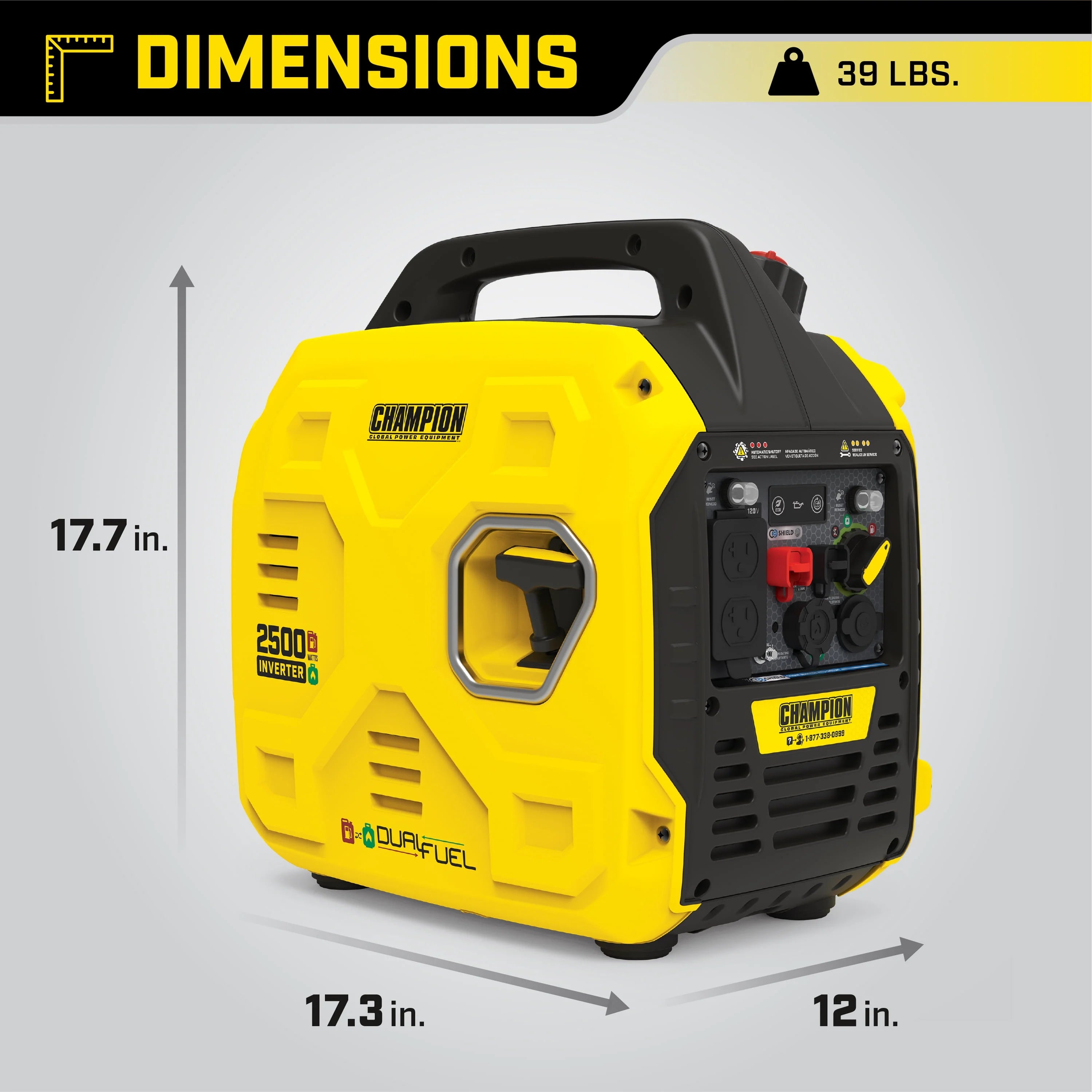 2500-Watt Ultralight Dual Fuel Inverter Generator V99245