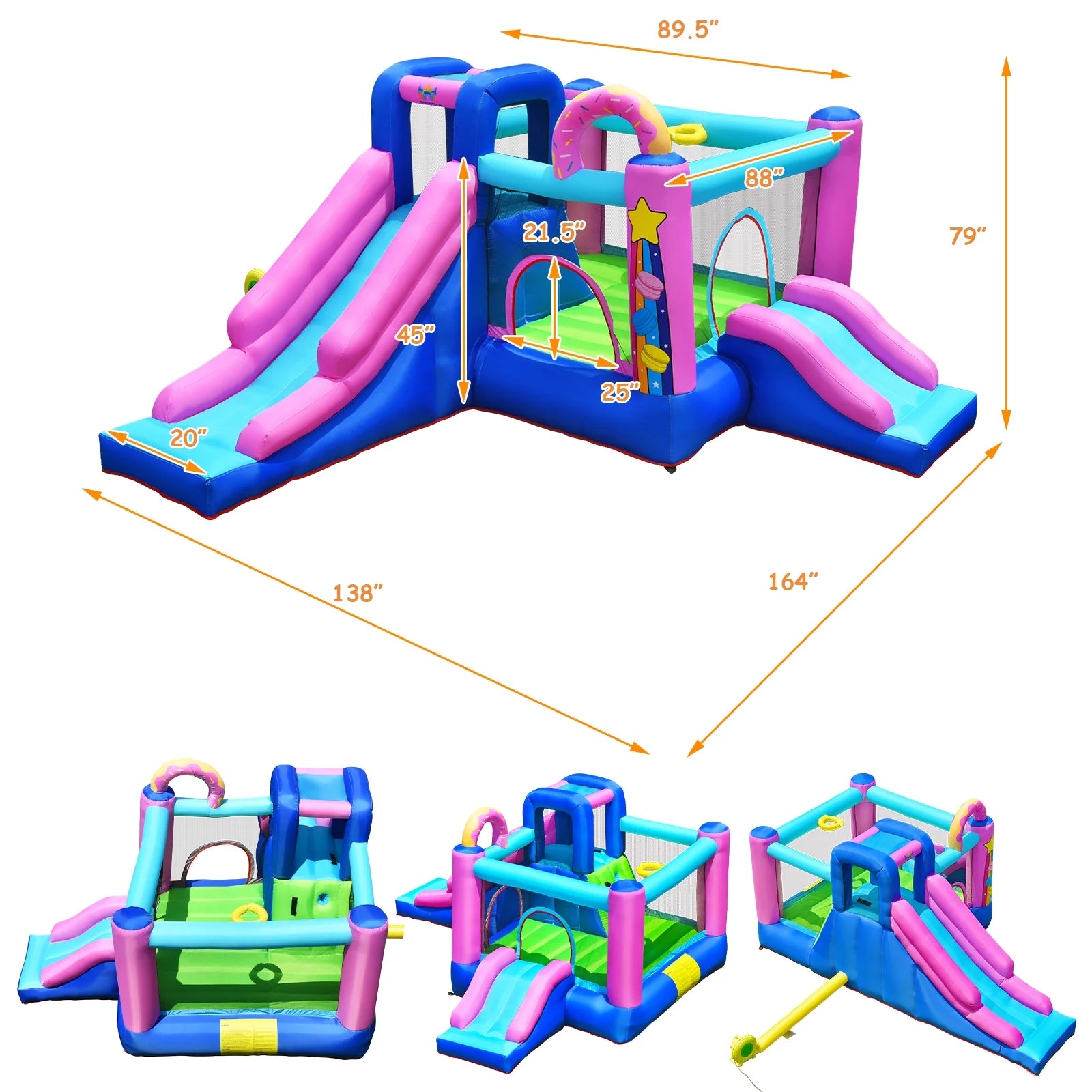 Inflatable Bounce Castle with Dual Slides K65511