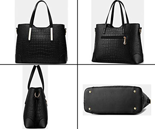 Faux Leather Top Handle Handbags 2 Pcs Set T7972