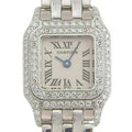 Pre-Owned Mini Panthère Diamond Bezel K18 White Gold Quartz Analog Display Silver Dial Watch U9999