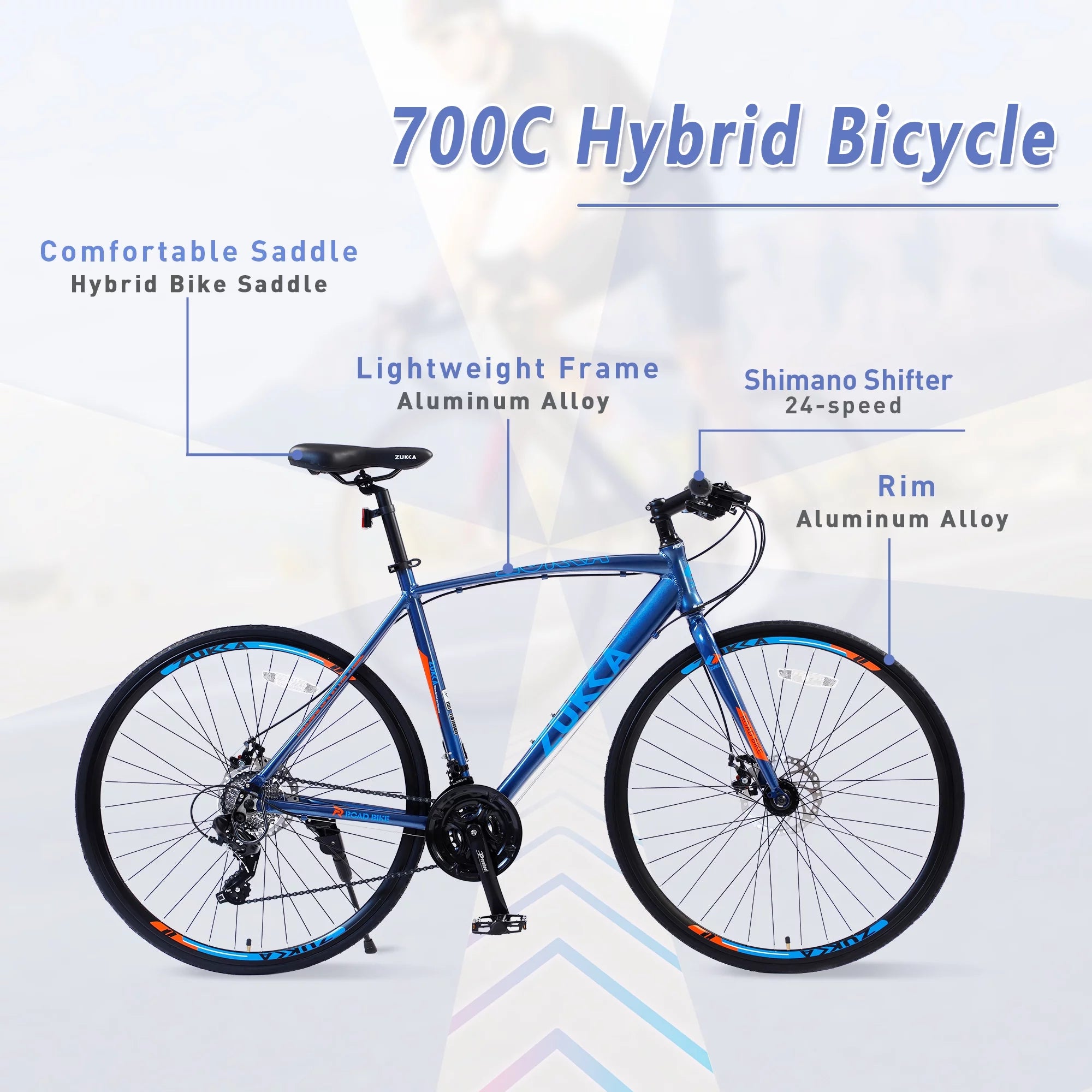 24 Speed Disc Brakes Hybrid Road Bike X496729