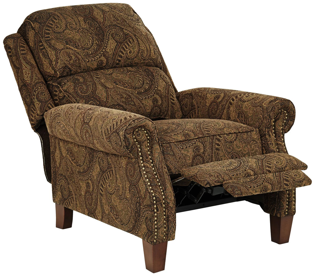 Warm Brown Paisley Patterned Fabric Recliner Chair Z64809