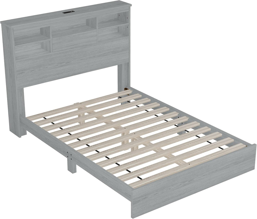 Queen Size Wooden Bed Frame with 2 Nightstands and 1 Dresser W366742