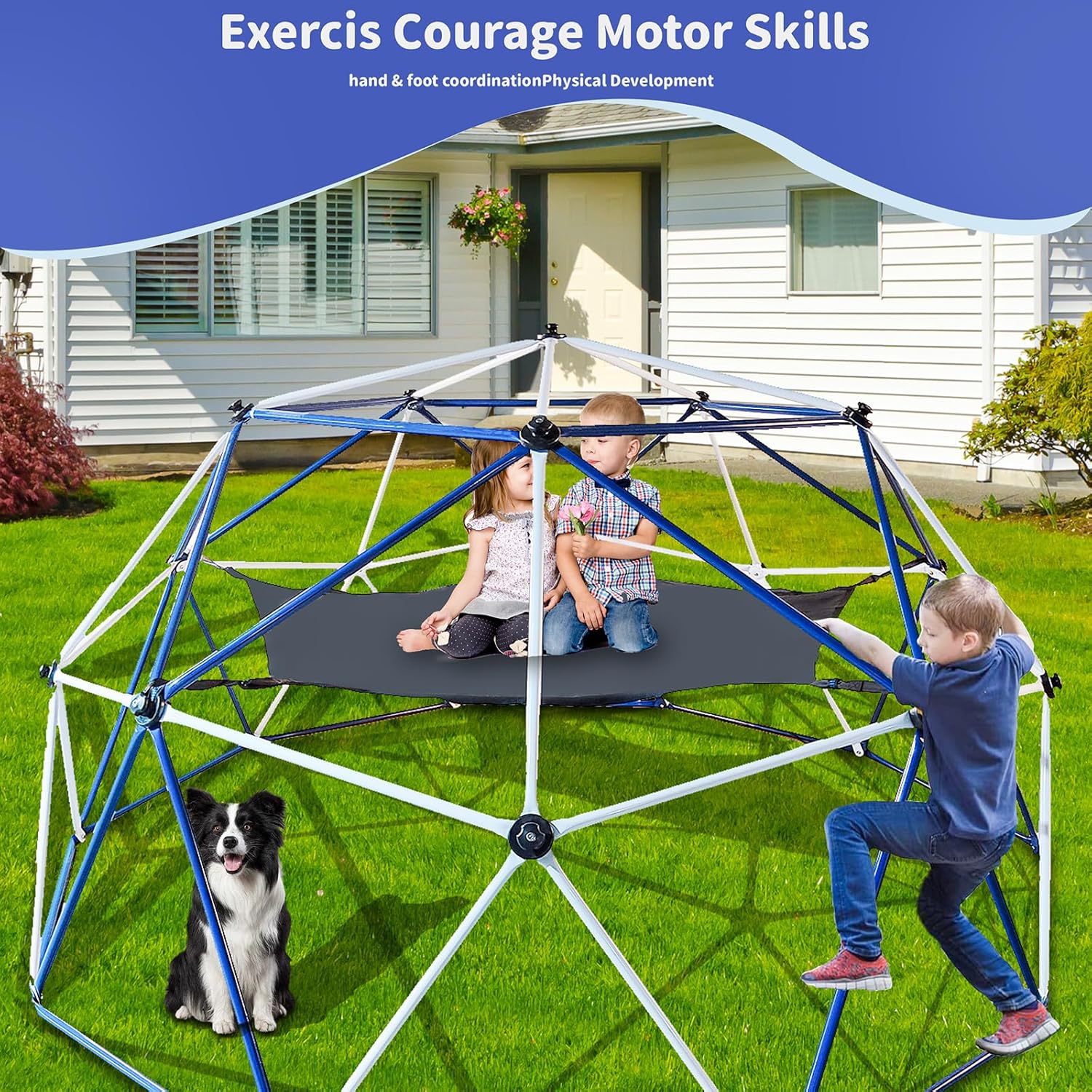 10ft Climbing Dome Jungle Gym with Hammock R687