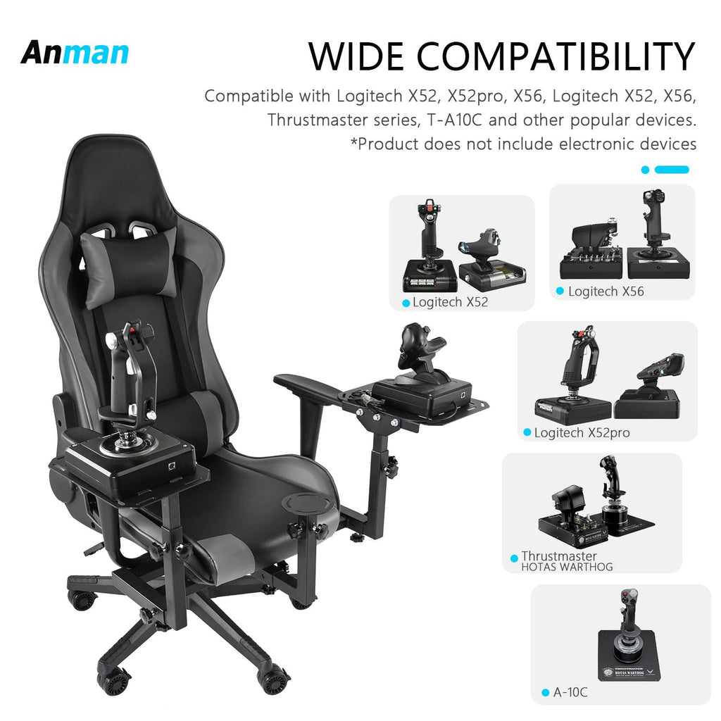 Multifunctional Flight Racing Simulator Cockpit Joystick Mount with Chair O995448