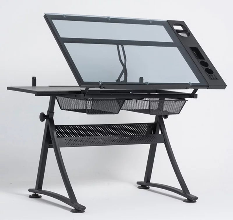 Adjustable Drafting Table Glass Desk Tracing Drawing Work Station F890