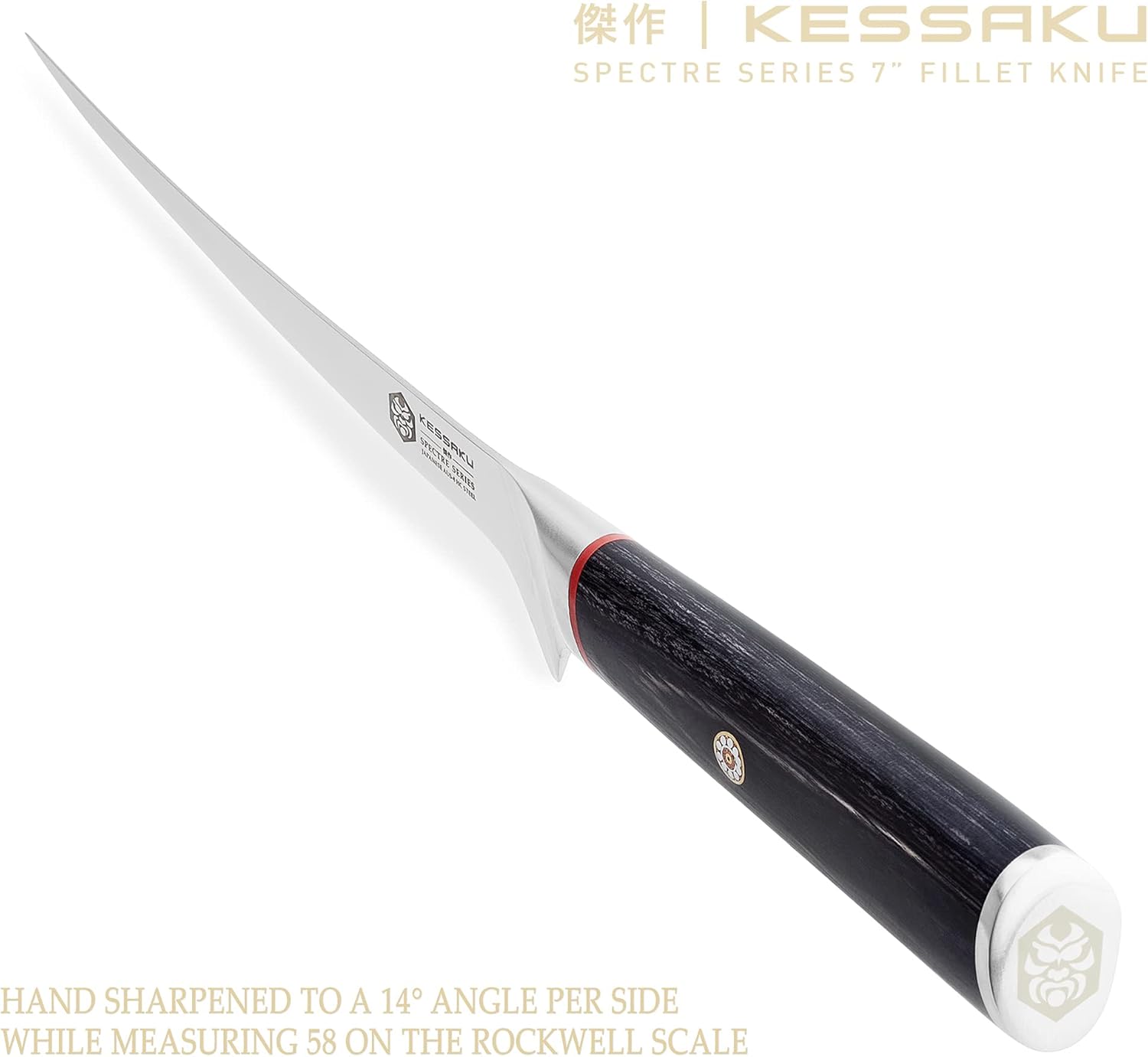 7-Inch Flexible Fillet Knife with Pakkawood Handle and Blade Guard N4486