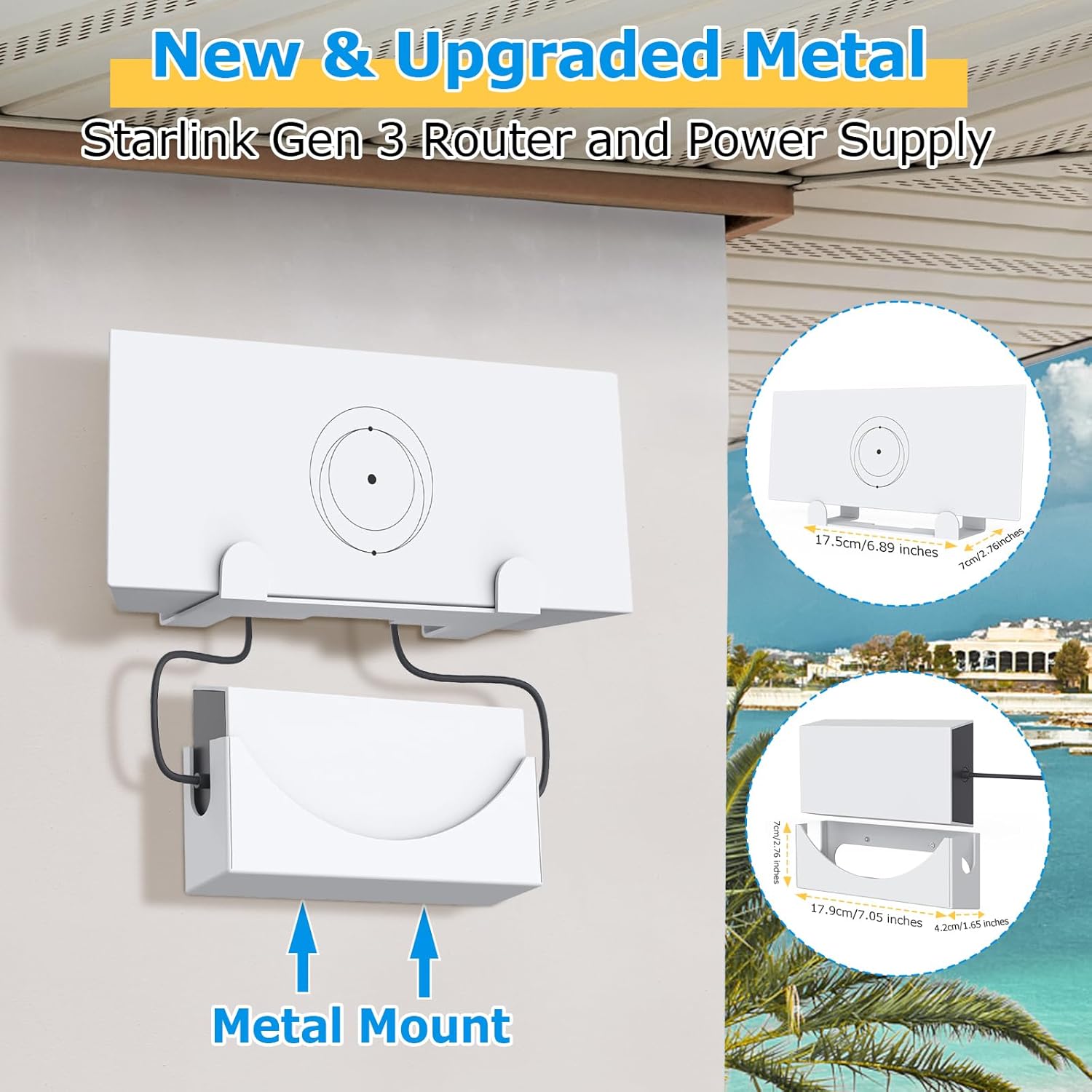 Metal Wall Mounting Kit for Starlink Gen 3 Router and Power Supply J90157