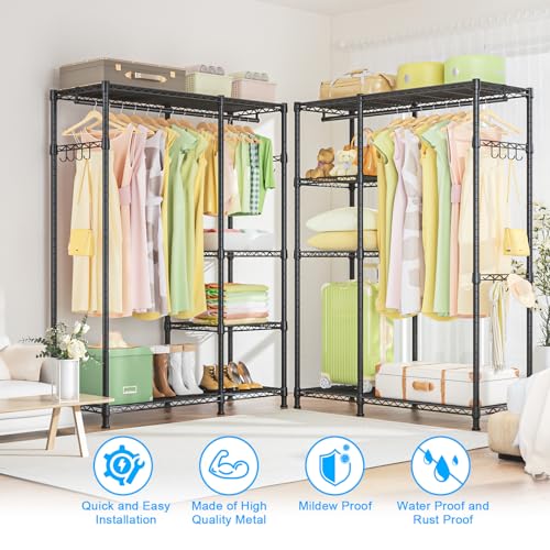 White Heavy Duty Freestanding Clothes Rack L646
