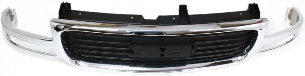 Chrome Shell Painted Black Insert Plastic Grille Assembly H3684