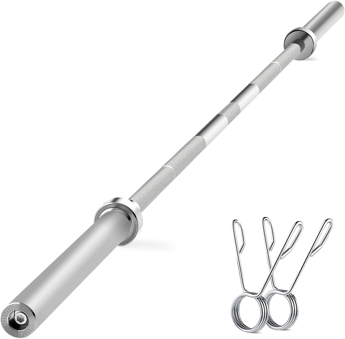 7Ft Olympic Barbell: Solid Chrome Bar, 2Inch Diameter, 700lbs Capacity A1835