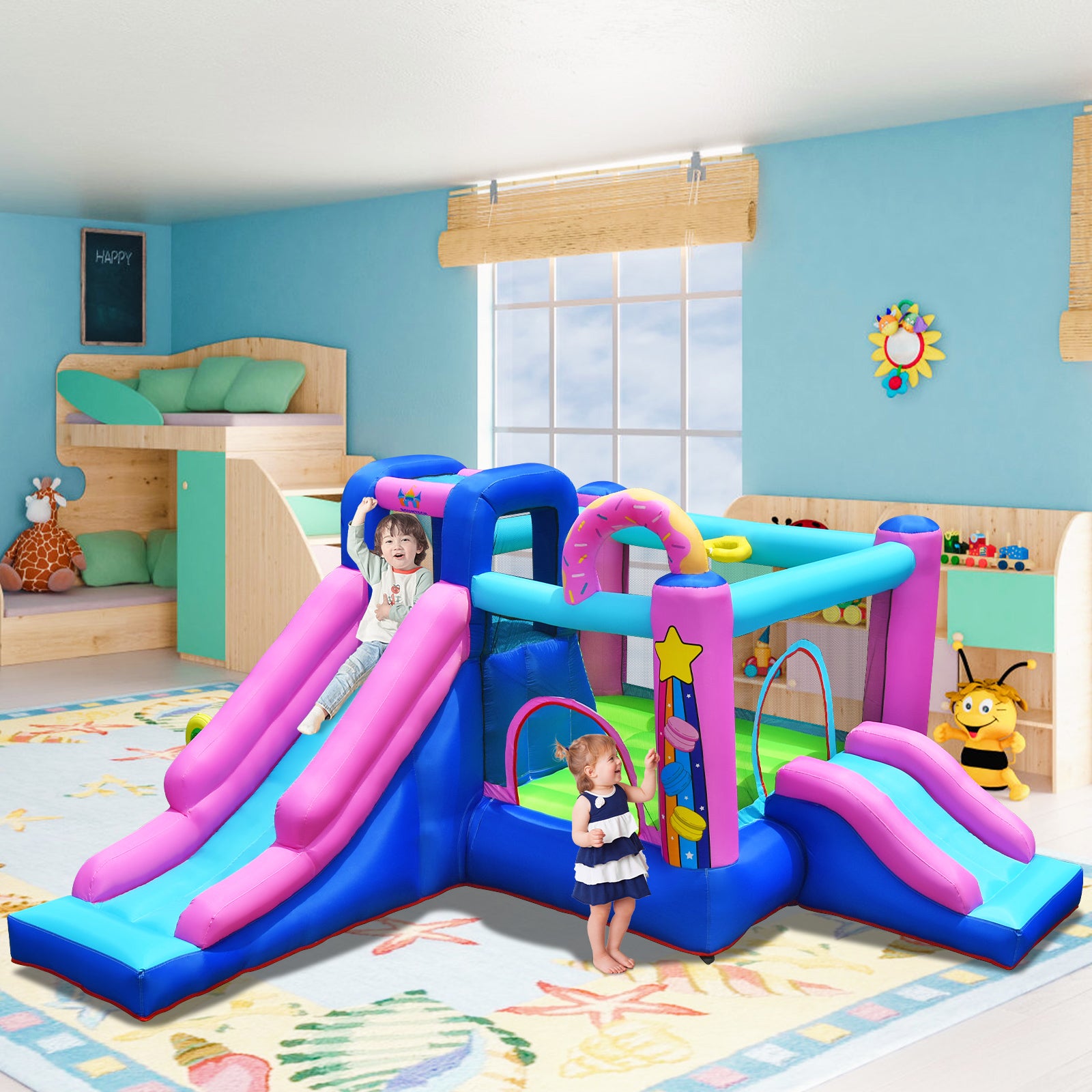Inflatable Bounce Castle with Dual Slides K65511