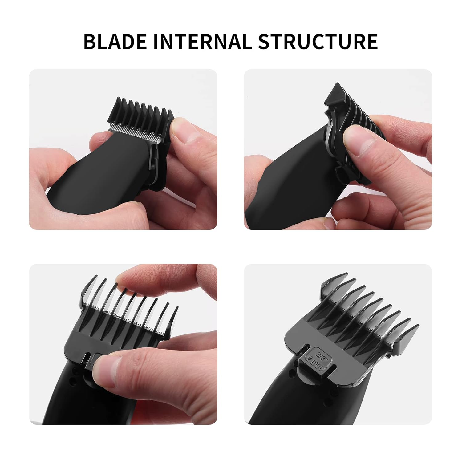 4 Pack Snap-on Blade Attachment Combs Set for Andis T Outliner M306