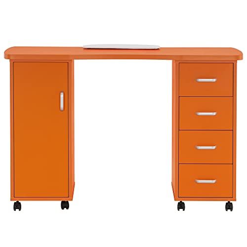 White Nail Table with 4 Drawers A17025