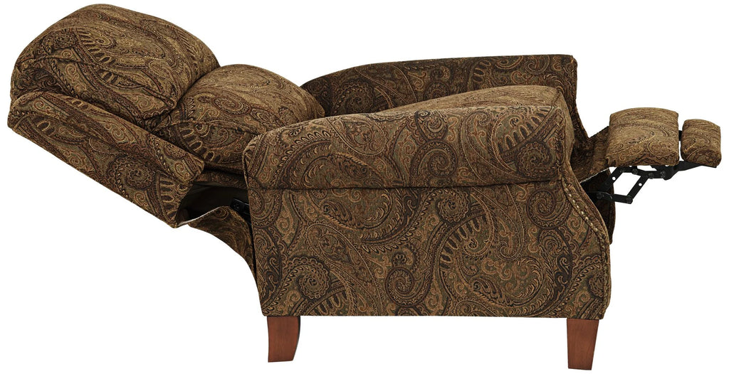 Warm Brown Paisley Patterned Fabric Recliner Chair Z64809
