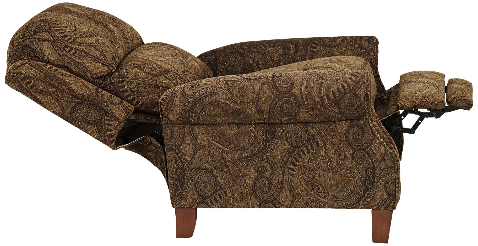 Warm Brown Paisley Patterned Fabric Recliner Chair Z64809