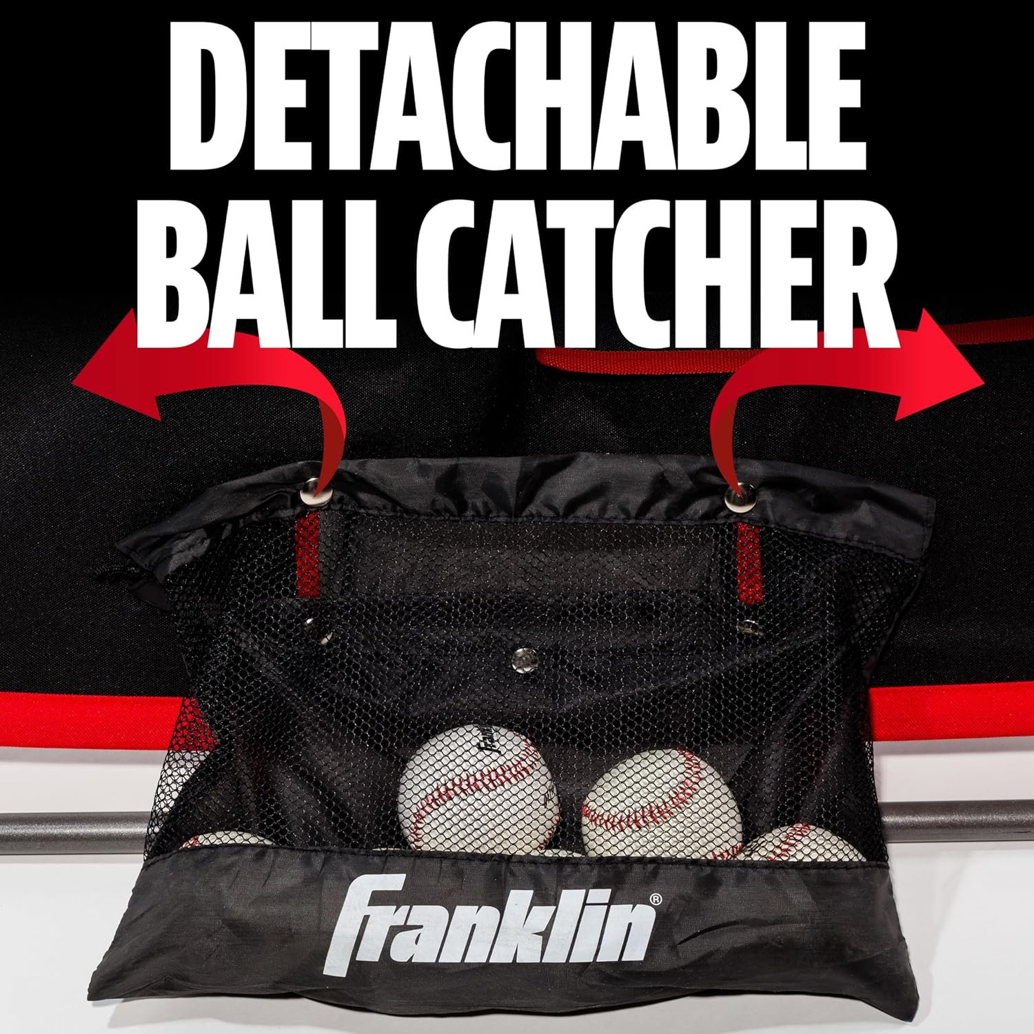 2-in-1 Baseball Pitching Target and Rebounder Net, Red V1760