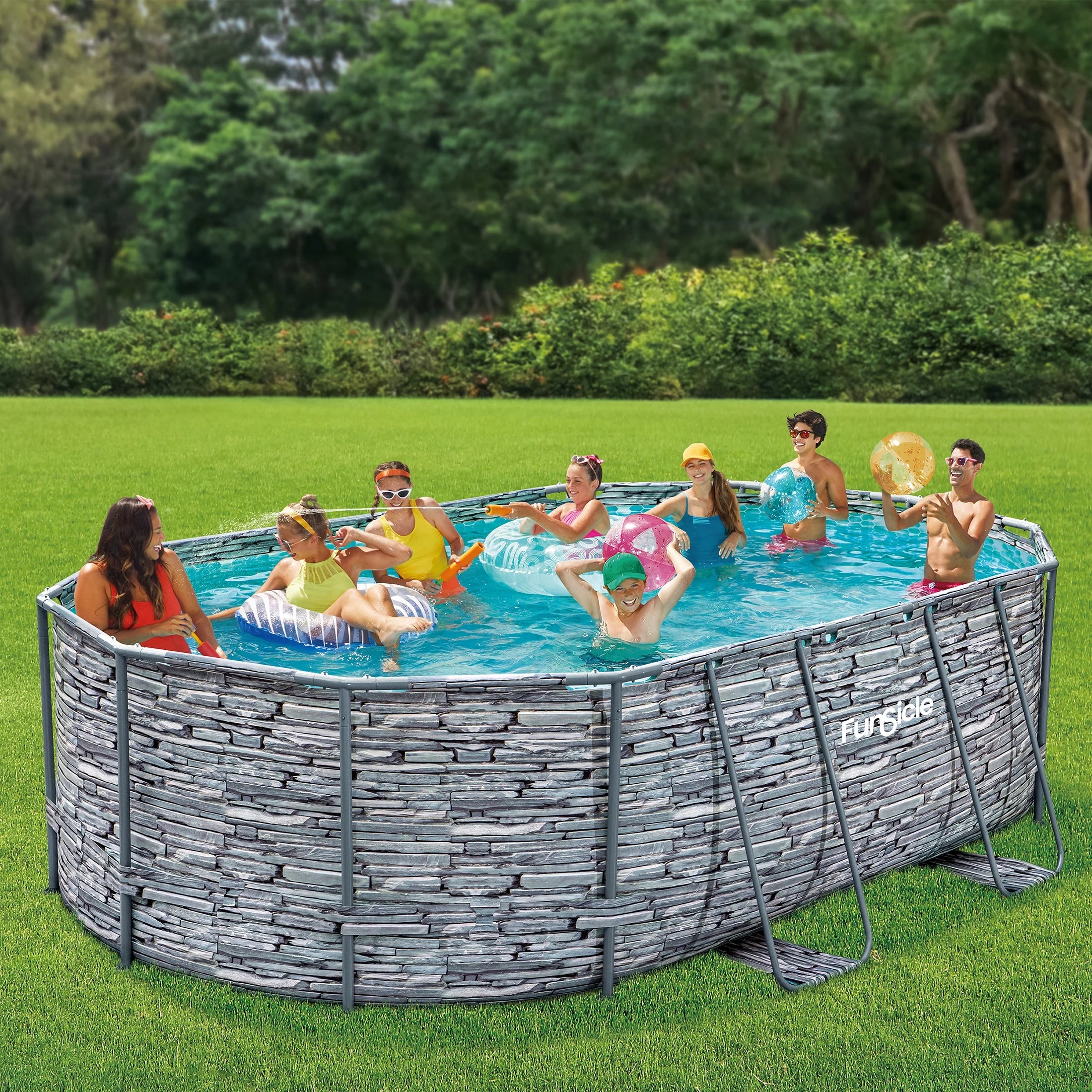 16 ft Oval Above Ground Frame Swimming Pool C194045