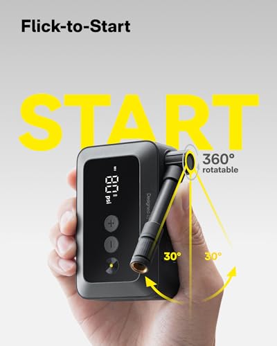 Mini Bike Tire Pump with Guage, 150PSI Portable Electric Bike Air Pump with Presta and Schrader Valve E226