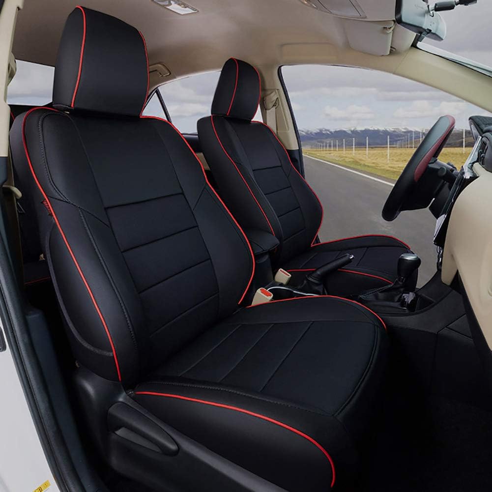 Full Set Car Seat Covers Leatherette Black U622