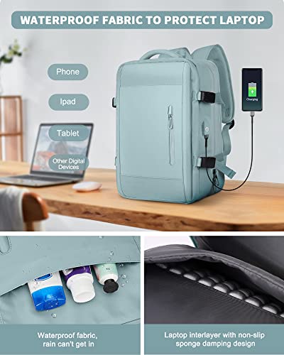 Blue Expandable Waterproof Laptop Backpack A14862