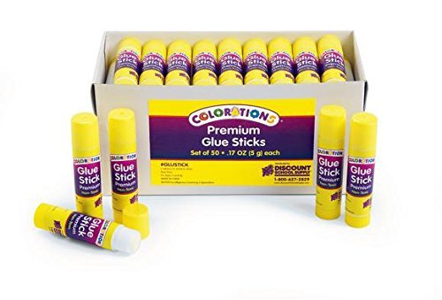 Large White Washable Glue Sticks, Set of 12, 0.88 oz each S939