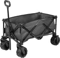 Large Capacity Collapsible Wagon Cart with Big Wheels (Black) W4924