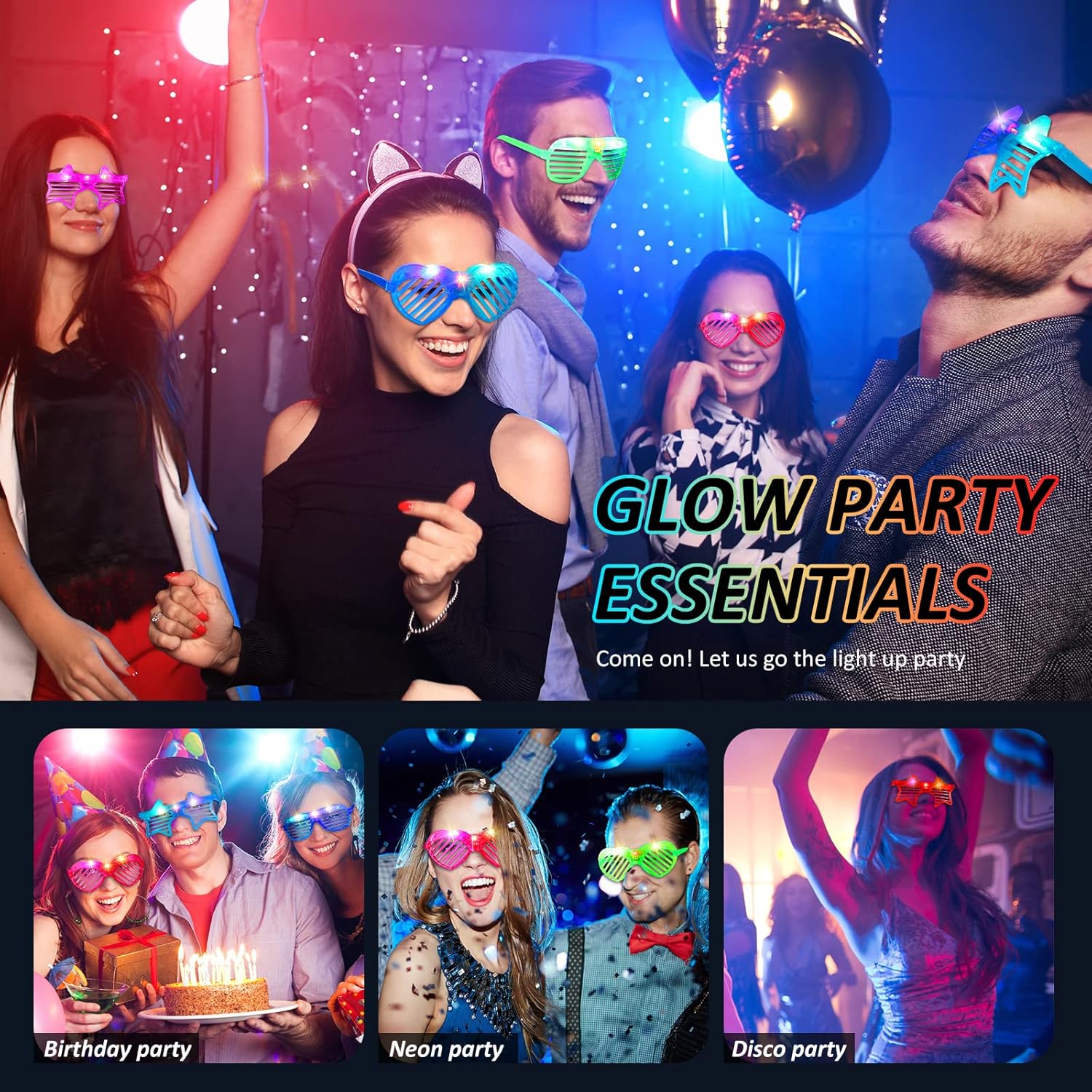12 Pcs LED Glow Glasses V690