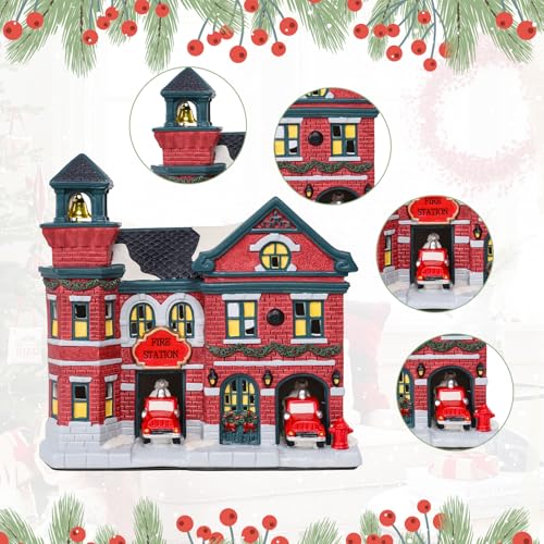 Christmas Ceramic Post Office Decoration with Lights G1105