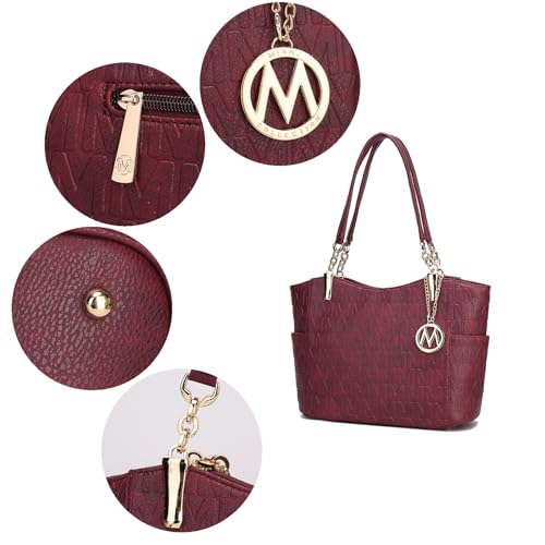 Vegan Leather Shoulder Bag Tote Bag Purse Set T7582
