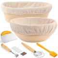9 Inch Round & 10 Inch Oval Sourdough Proofing Basket with Linen Liner O5885
