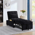 Velvet Single Sofa Bed with Storage Pockets and 2 Pillows E21652