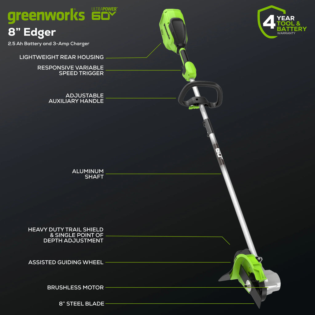 60V 8 Edger with 2.5 Ah Battery & Charger U821