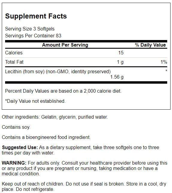 Non-Gmo Lecithin 520 Milligrams 250 Sgels Y473