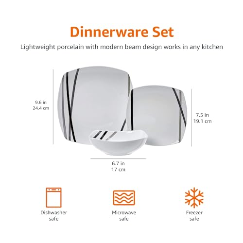 18 Piece Square Dinnerware Set S6776