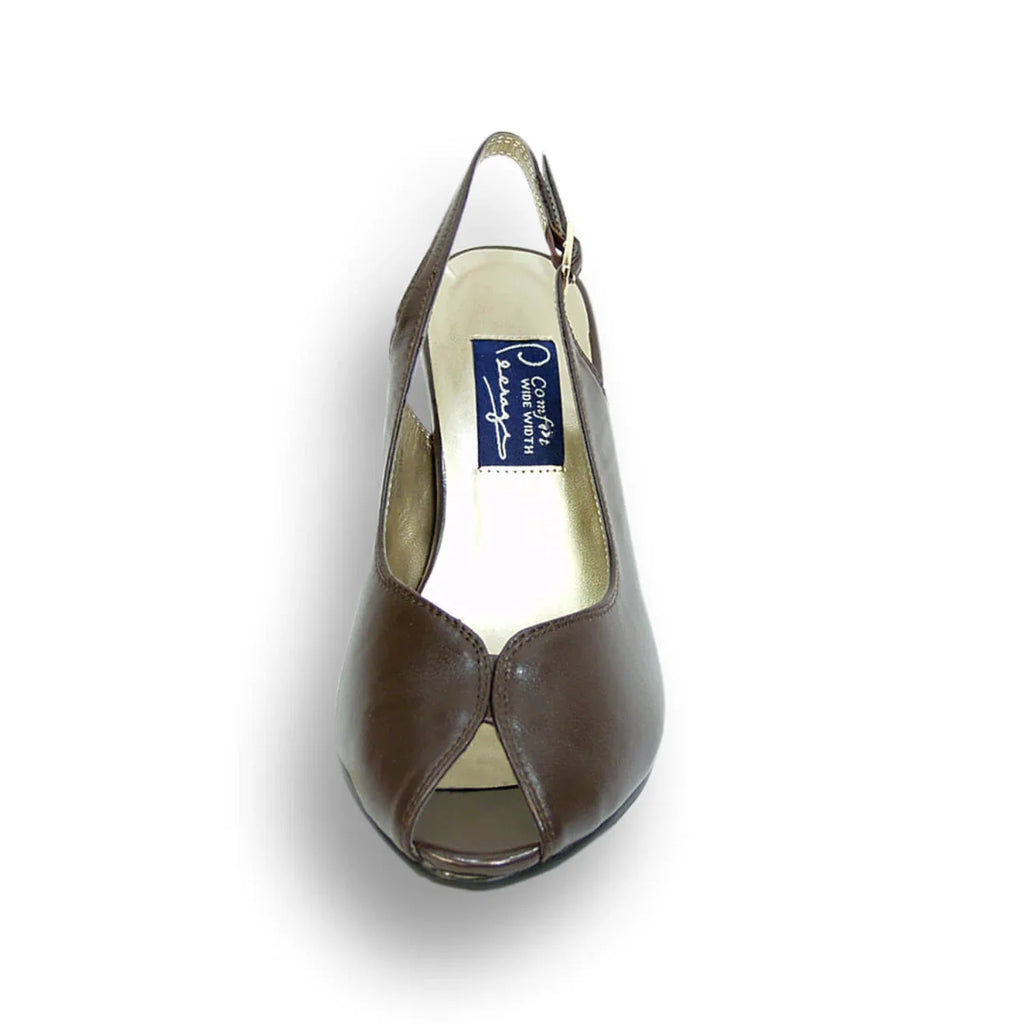 Wide Width Leather Slingback Pumps N839