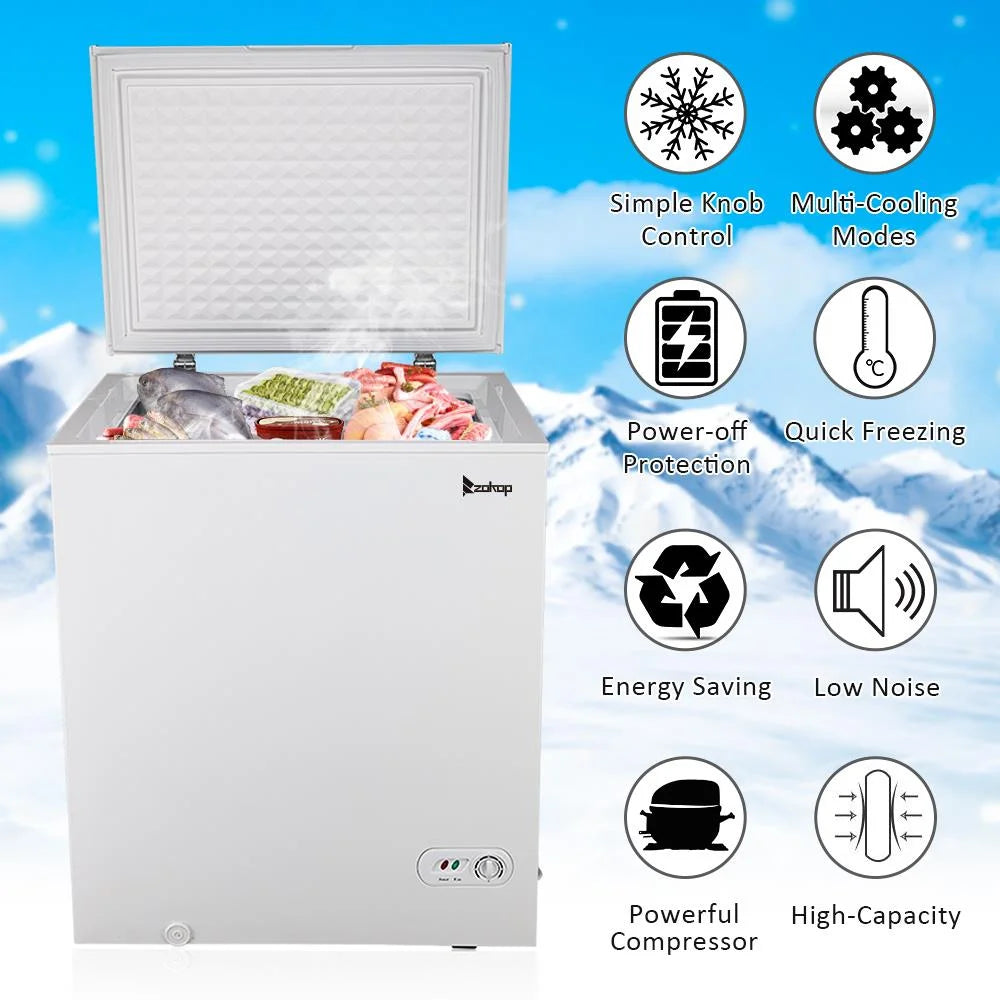 White 5.0 Cu.ft Single Door Chest Freezer L1787