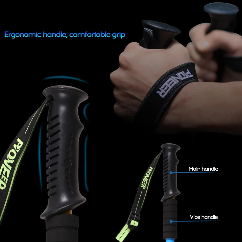 3-Section Telescopic Adjustable Trekking Hiking Cane V2517