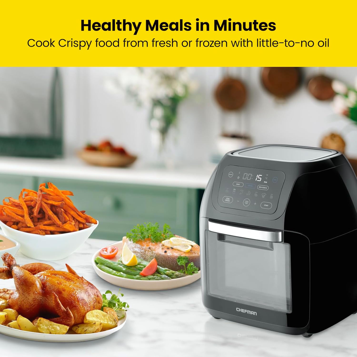 10L 3.6Qt Air Fryer with Rotisserie Dehydrator V637
