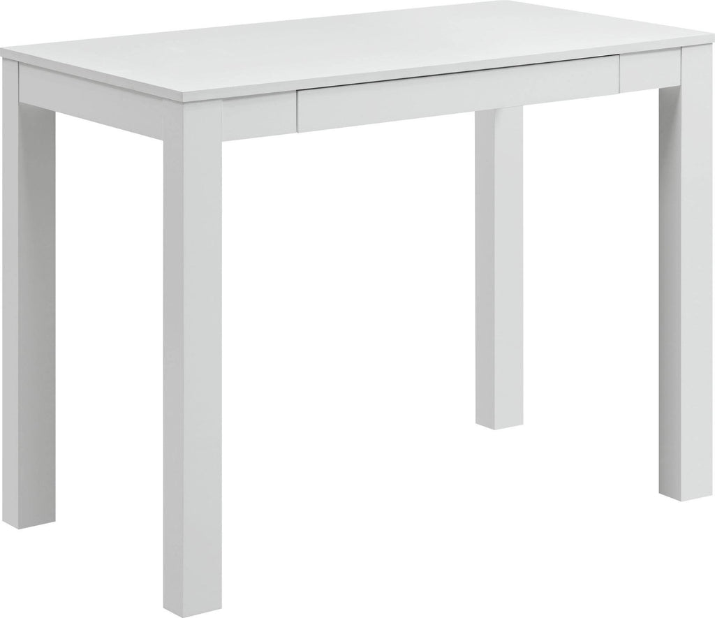 White Parsons Desk with Drawer J857