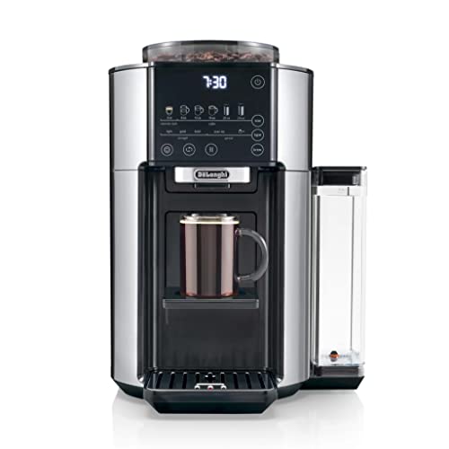Drip Coffee Maker with Built in Grinder, Single Serve, 8 oz to 24 oz, 40 oz Carafe, Stainless, Silver/Black H720717