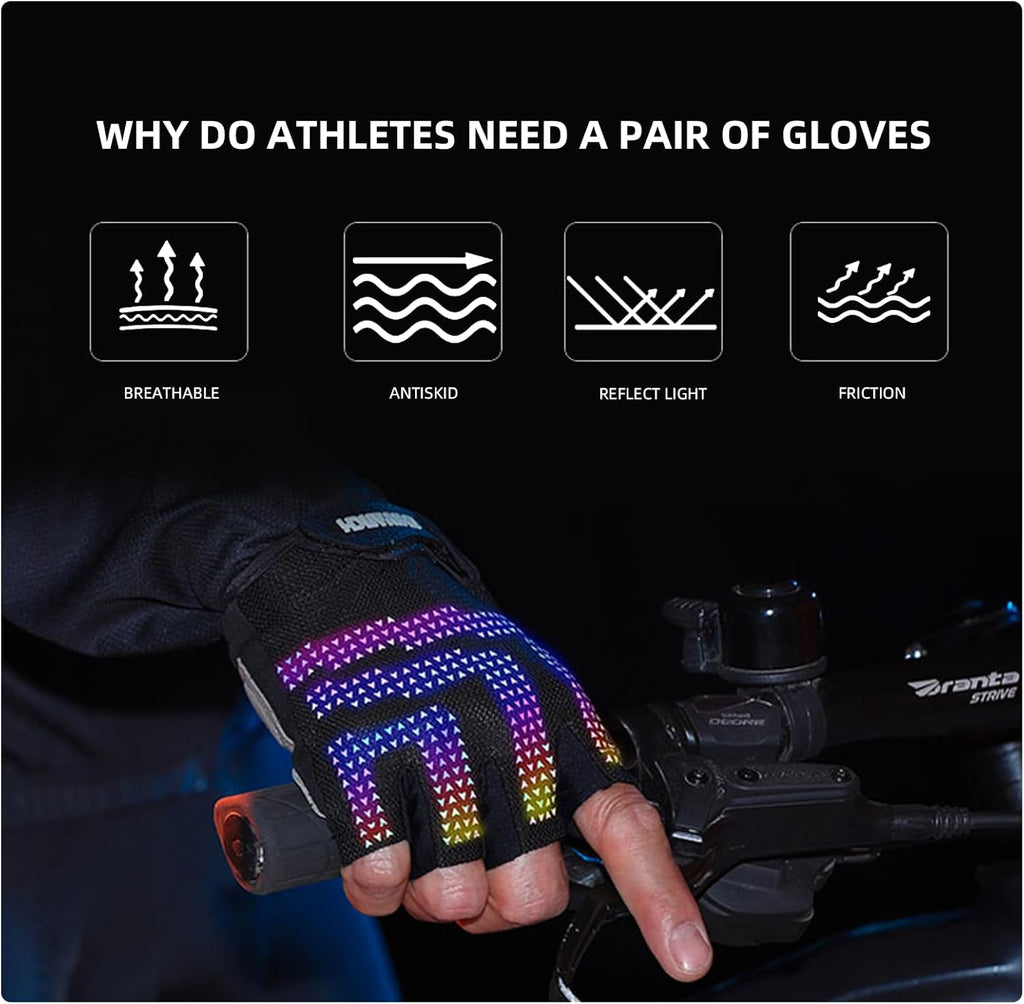 Gray Half Finger Workout Gloves (XL) U30361