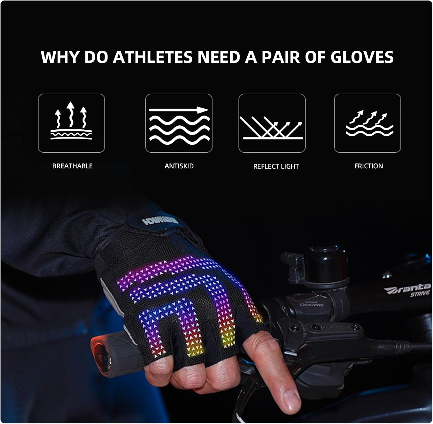 Gray Half Finger Workout Gloves (XL) U30361