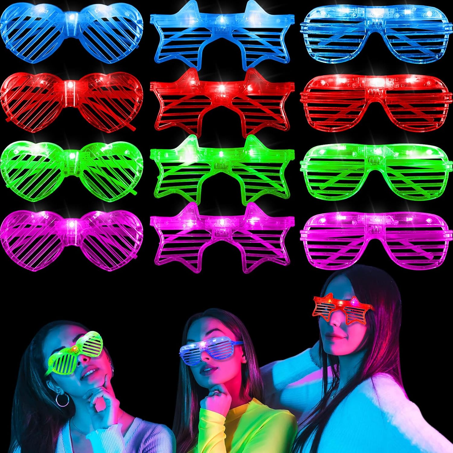 12 Pcs LED Glow Glasses V690